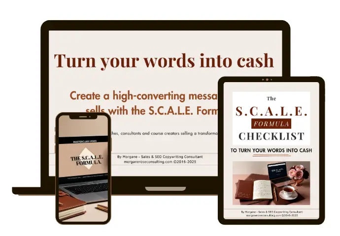 Turn your words into cash with the SCALE Formula - Masterclass by Morgane Turn your words into cash with the SCALE Formula - Masterclass by Morgane