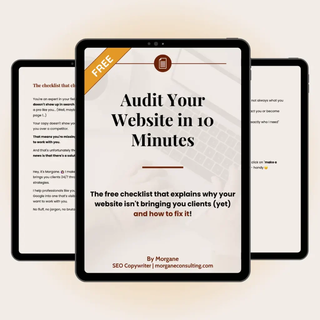 Audit your website in 10 min - Free PDF by Morgane