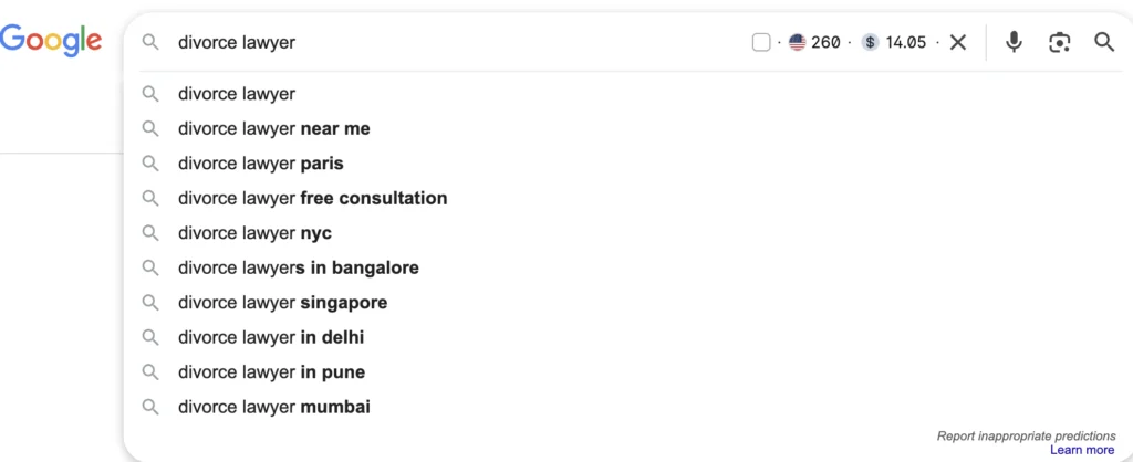 Free SEO tools: find keywords with Google autocomplete