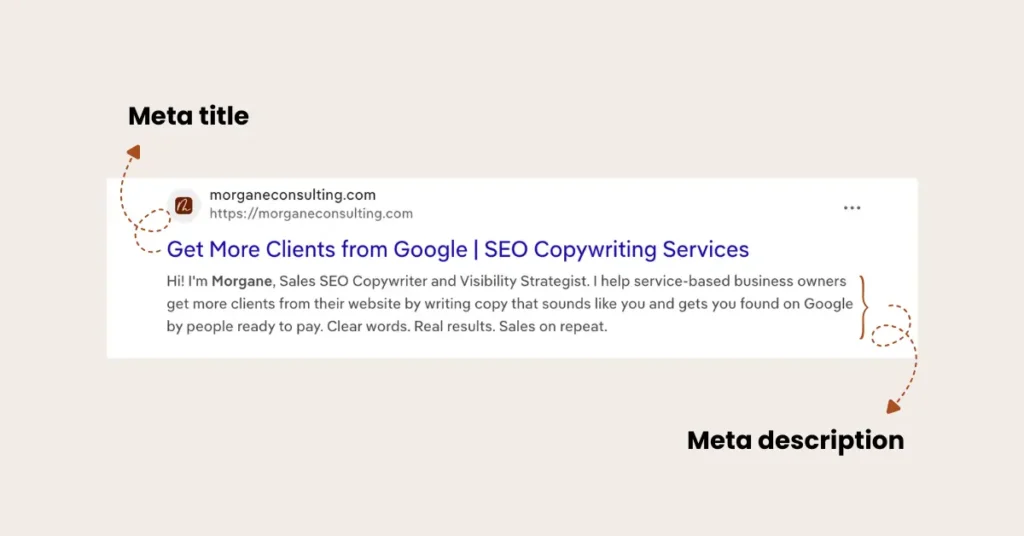 Meta title and description to attract clients