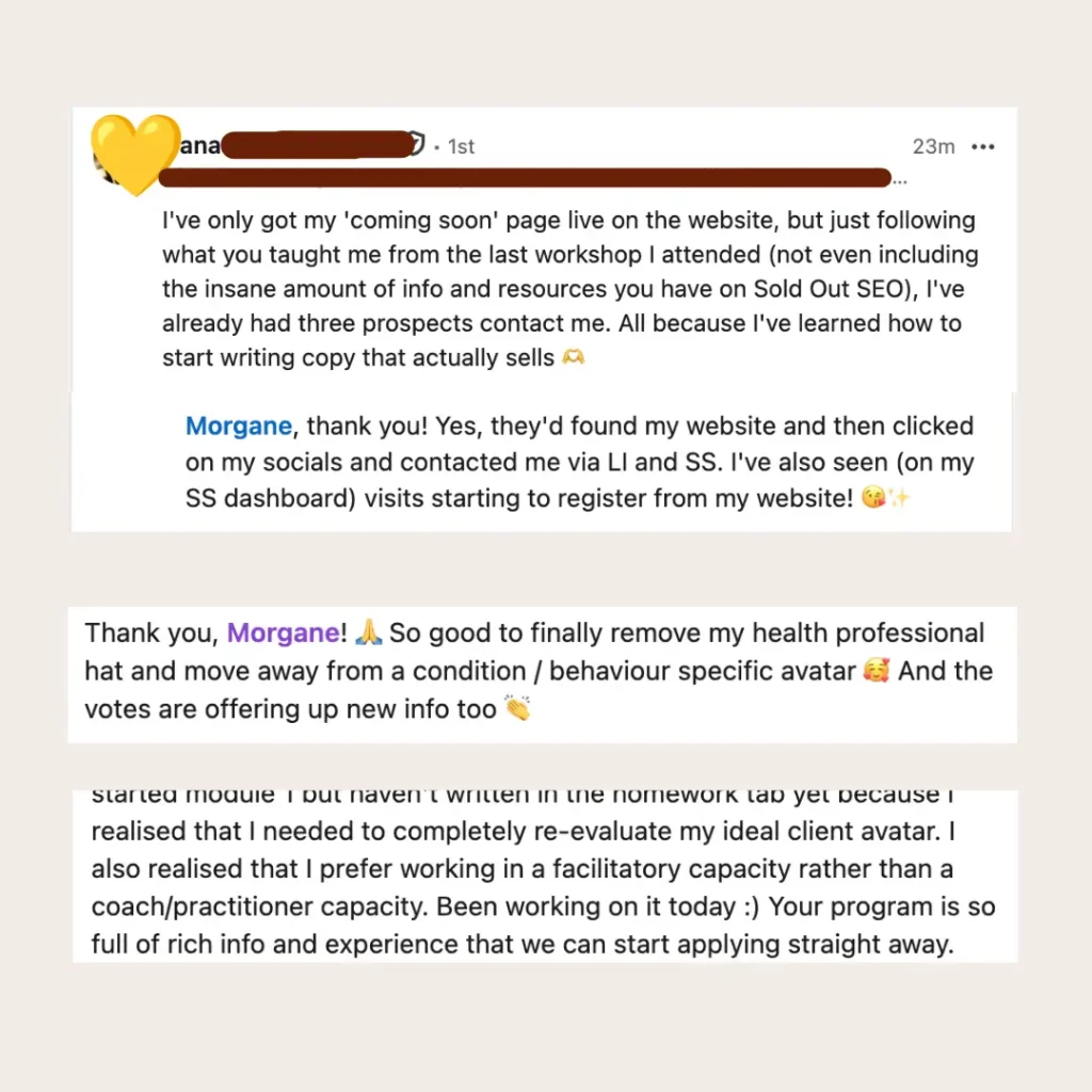 Dana testimonials Sold Out SEO Dana testimonials Sold Out SEO